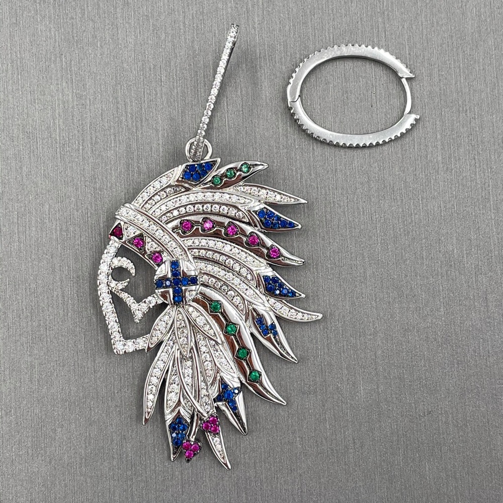 Feather Headpiece Earrings s925 Silver